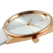 Shop Authentic Calvin Klein Accent White Dial White Leather Strap Watch for Women - K2Y2X6K6 - Luxxuri