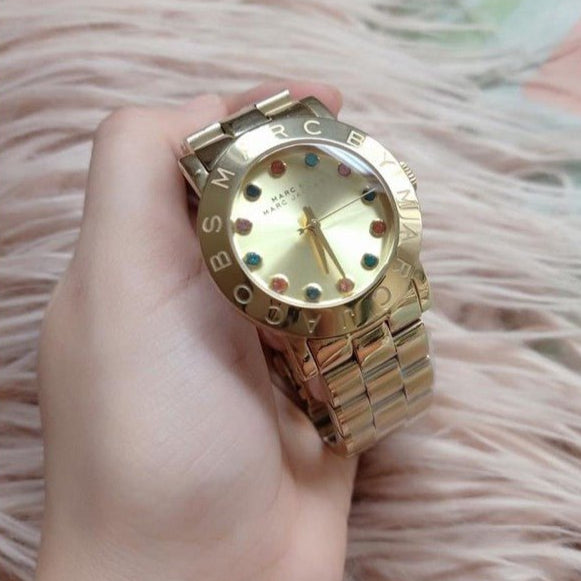  Shop Authentic Marc Jacobs Amy Dexter Gold Dial Gold Steel Strap Watch for Women - MBM3218 - Luxxuri