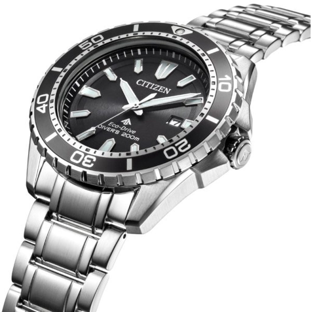  Shop Authentic Citizen Promaster Diver Chronograph Black Dial Silver Steel Strap Watch For Men - BN0190-82E - Luxxuri