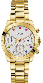  Shop Authentic Guess Exclusive Multi Color White Dial Gold Steel Strap Watch for Women - GW0457L1 - Luxxuri