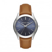  Shop Authentic Michael Kors Slim Runway Analog Blue Dial Brown Leather Strap Watch For Men - MK8508 - Luxxuri