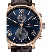  Shop Authentic Tommy Hilfiger Aiden Quartz Blue Dial Brown Leather Strap Watch for Men - 1791308 - Luxxuri