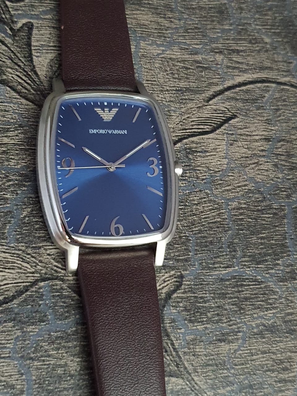  Shop Authentic Emporio Armani Retro Quartz Blue Dial Black Leather Strap Watch For Men - AR2491 - Luxxuri