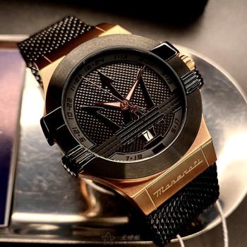  Shop Authentic Maserati Potenza Black Mesh Bracelet Black Dial Watch For Men - R8853108010 - Luxxuri