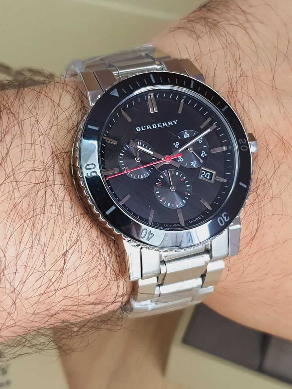  Shop Authentic Burberry The City Black Dial Silver Steel Strap Watch for Men - BU9380 - Luxxuri
