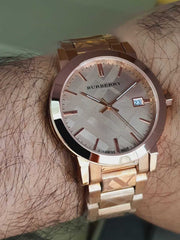  Shop Authentic Burberry The City Rose Gold Dial Rose Gold Steel Strap Watch for Women - BU9146 - Luxxuri