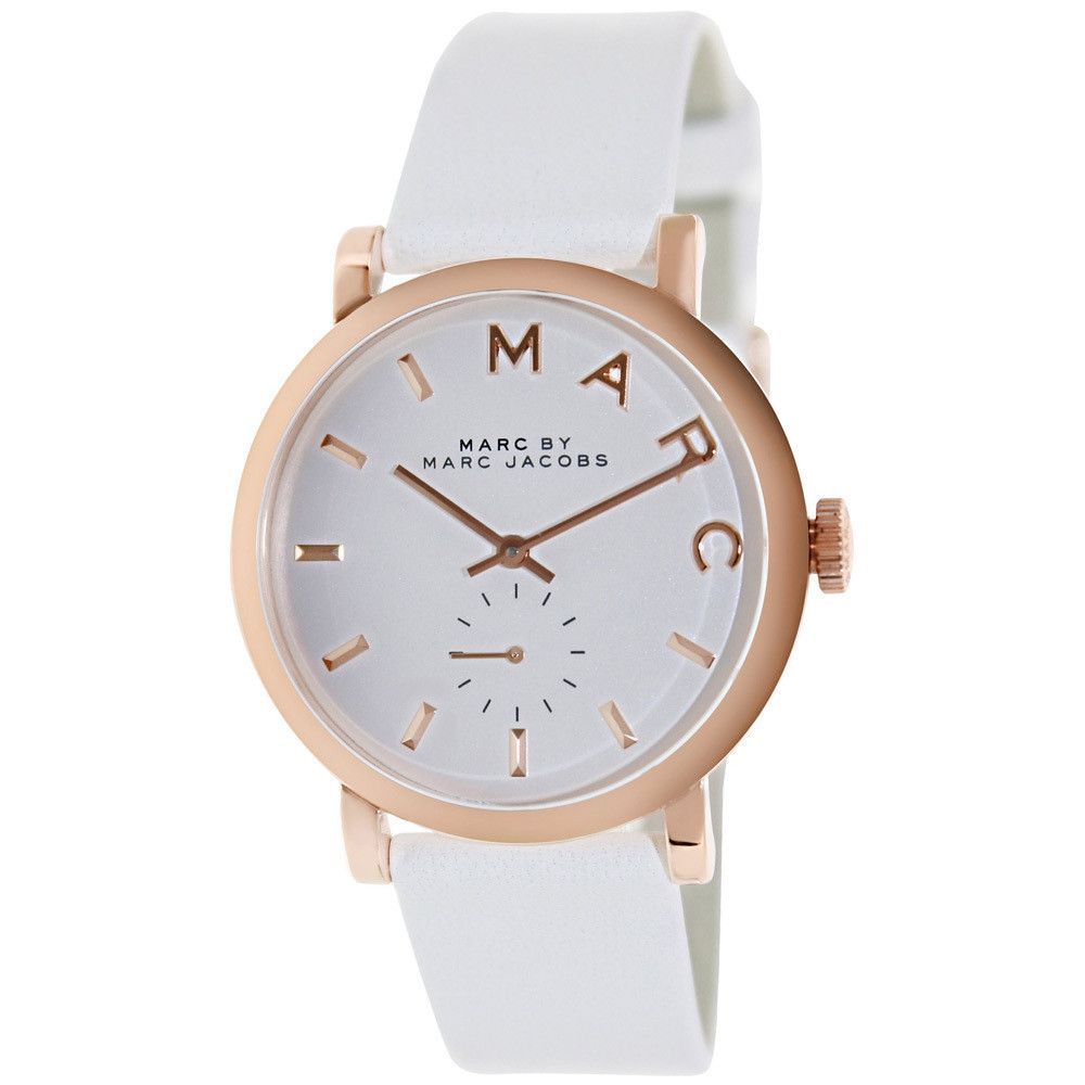  Shop Authentic Marc Jacobs Baker White Dial White Leather Strap Watch for Women - MBM1283 - Luxxuri