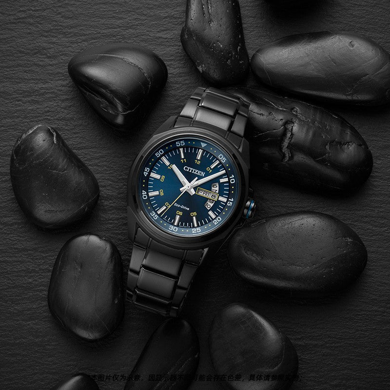  Shop Authentic Citizen Eco Drive Blue Dial Black Steel Strap Watch For Men - AW0024-58LB - Luxxuri