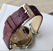  Shop Authentic Swarovski Era Journey Chronograph Silver Dial Purple Leather Strap Watch for Women - 5296835 - Luxxuri