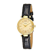  Shop Authentic Guess Park Avenue Quartz Gold Dial Black Leather Strap Watch For Women - W0838L1 - Luxxuri