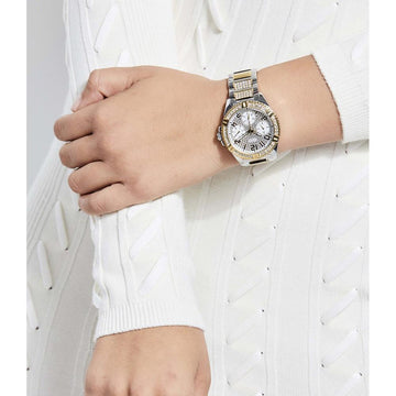  Shop Authentic Guess Viva Diamonds Silver Dial Two Tone Steel Strap Watch for Women - W0111L5 - Luxxuri