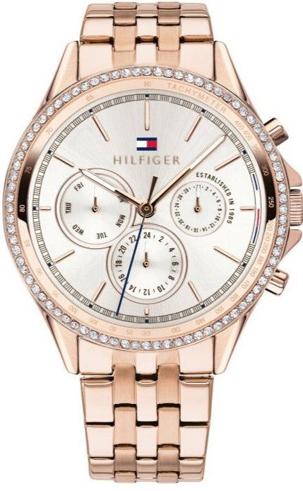  Shop Authentic Tommy Hilfiger Ari Diamonds Silver Dial Rose Gold Steel Strap Watch for Women - 1781978 - Luxxuri