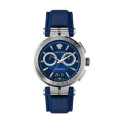  Shop Authentic Versace Aion Chronograph Blue Dial Blue Leather Strap Watch for Men - VE1D01220 - Luxxuri