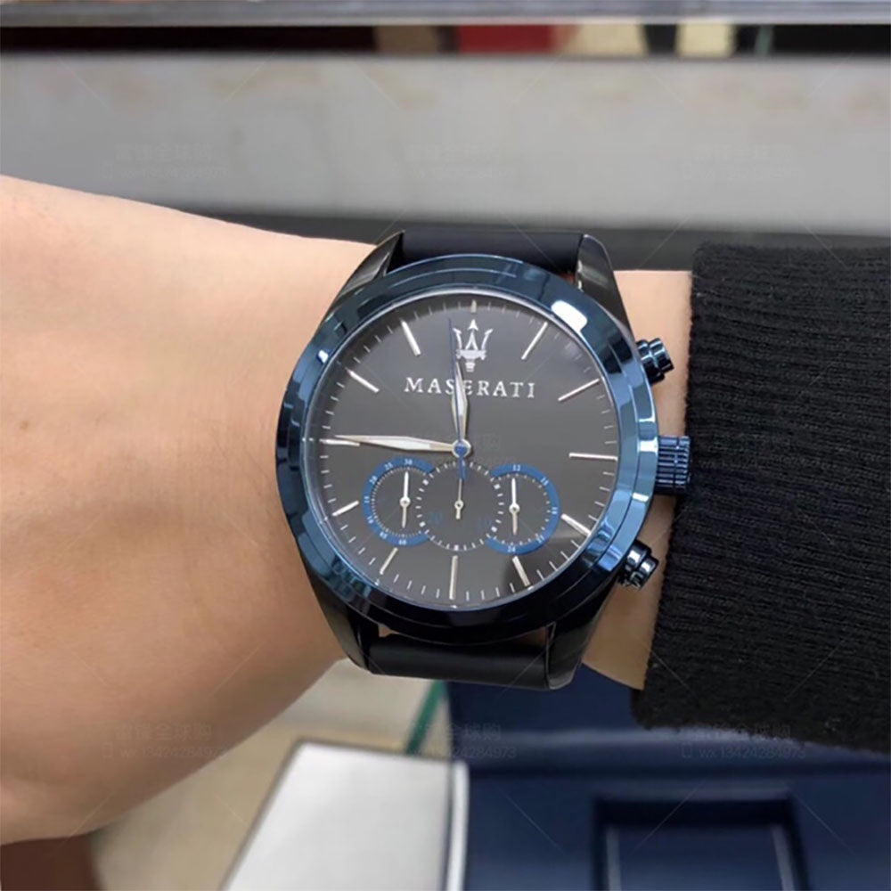  Shop Authentic Maserati Traguardo Sports Blue Dial Black Rubber Strap Watch For Men - R8871612006 - Luxxuri