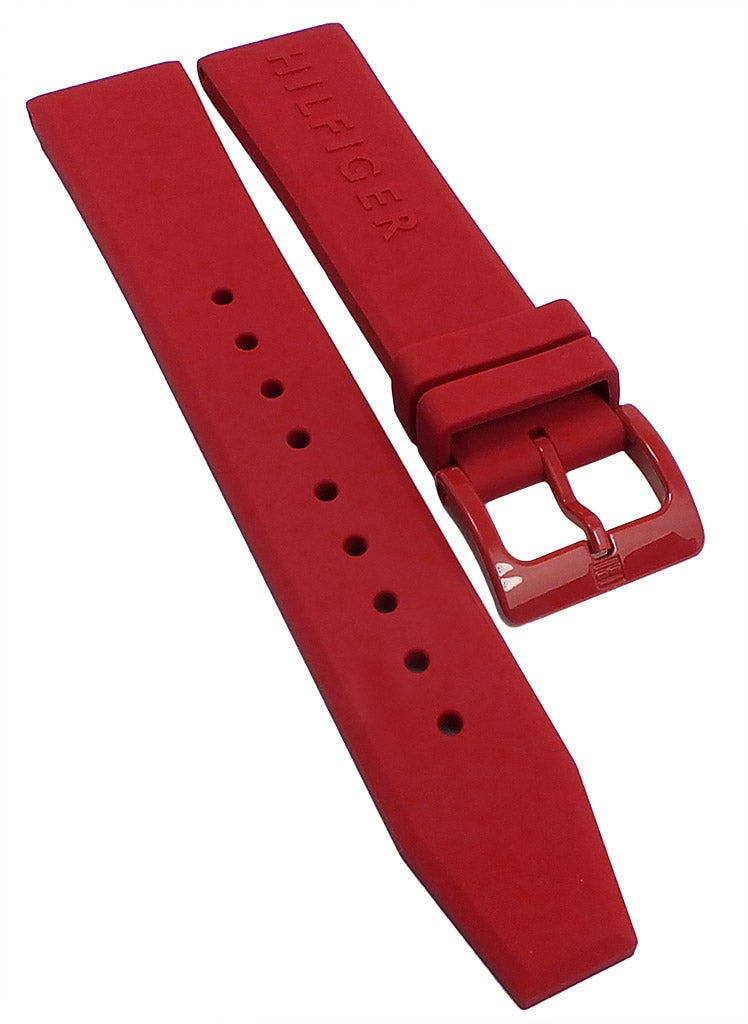  Shop Authentic Tommy Hilfiger Denim Quartz Red Dial Red Rubber Strap Watch for Men - 1791323 - Luxxuri