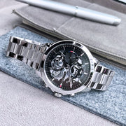  Shop Authentic Tommy Hilfiger Henry Chronograph Black Dial Silver Steel Strap Watch For Men - 1710477 - Luxxuri