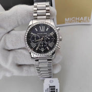  Shop Authentic Michael Kors Lexington Chronograph Black Dial Silver Steel Strap Watch For Women - MK7277 - Luxxuri