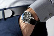  Shop Authentic IWC Pilot's Watch Chronograph Black Dial Black Leather Strap Watch for Men - IW377709 - Luxxuri