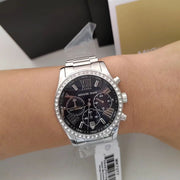  Shop Authentic Michael Kors Lexington Chronograph Black Dial Silver Steel Strap Watch For Women - MK7277 - Luxxuri