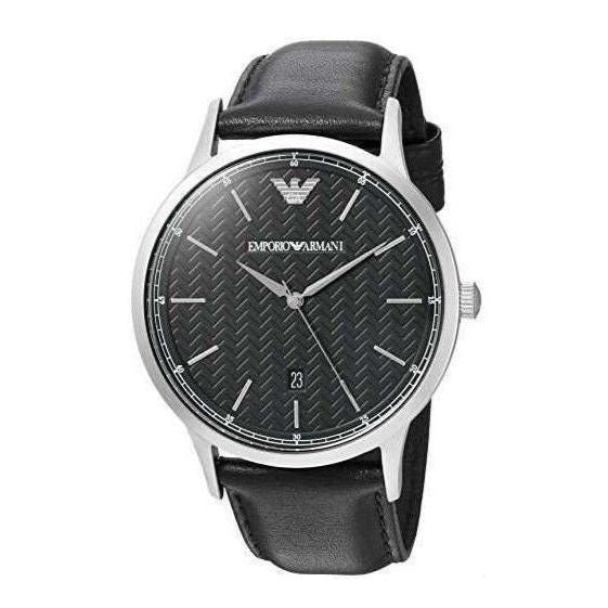  Shop Authentic Emporio Armani Renato Analog Black Dial Black Leather Strap Watch For Men - AR8035 - Luxxuri