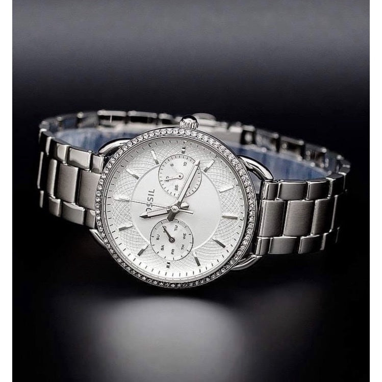  Shop Authentic Fossil Tailor White Dial Silver Steel Strap Watch for Women - ES4262 - Luxxuri