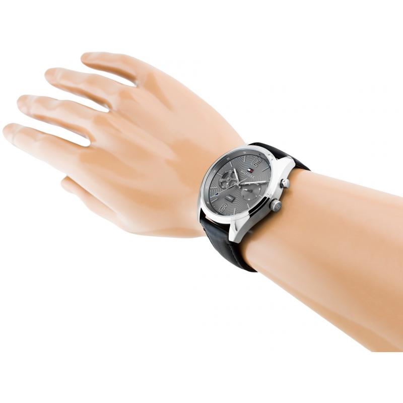  Shop Authentic Tommy Hilfiger Deacan Grey Dial Black Leather Strap Watch for Men - 1791548 - Luxxuri