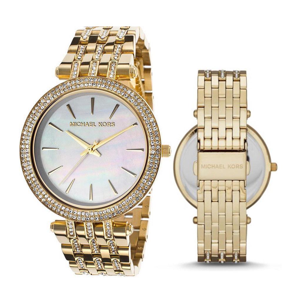  Shop Authentic Michael Kors Darci Mother of Pearl Dial Gold Steel Strap Watch for Women - MK3219 - Luxxuri