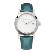  Shop Authentic Burberry White Dial Turquoise Leather Strap Watch for Women - BU9120 - Luxxuri
