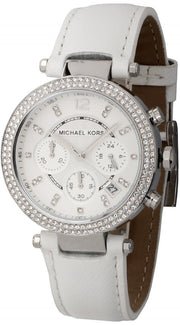  Shop Authentic Michael Kors Parker White Dial White Leather Strap Watch for Women - MK2277 - Luxxuri