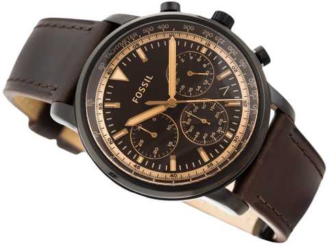  Shop Authentic Fossil Goodwin Chronograph Brown Dial Brown Leather Strap Watch for Men - FS5529 - Luxxuri
