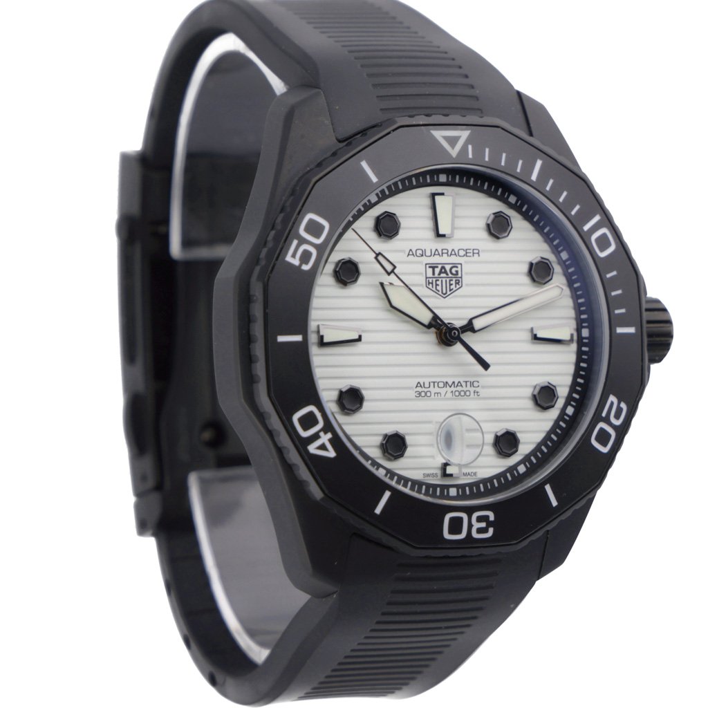  Shop Authentic Tag Heuer Aquaracer Professional 300 Automatic White Dial Black Rubber Strap Watch for Men - WBP201D.FT6197 - Luxxuri