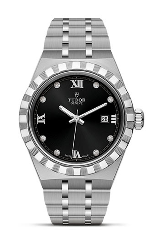  Shop Authentic Tudor Royal Automatic Diamonds Black Dial Silver Steel Strap Watch for Men - M28600-0004 - Luxxuri