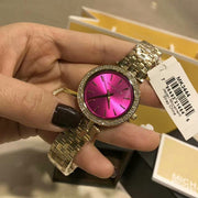  Shop Authentic Michael Kors Darci Pink Dial Gold Steel Strap Watch for Women - MK3444 - Luxxuri