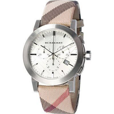  Shop Authentic Burberry The City Nova White Dial Checked Brown Leather Strap Watch for Men - BU9357 - Luxxuri