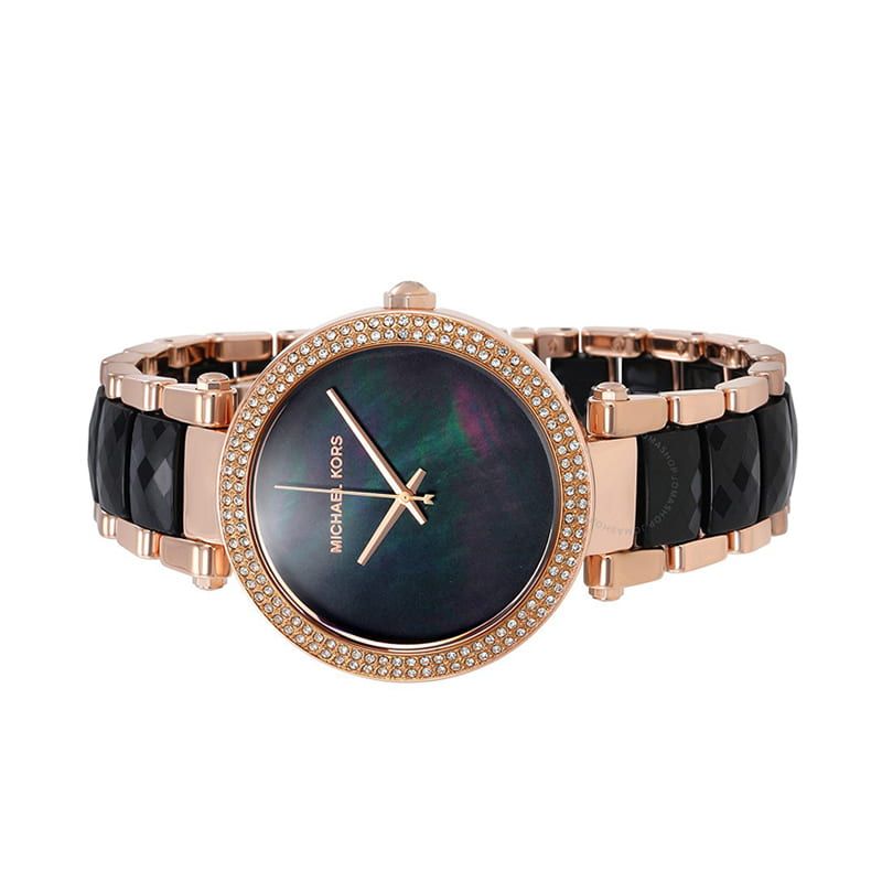  Shop Authentic Michael Kors Parker Mother of Pearl Black Dial Two Tone Steel Strap Watch for Women - MK6414 - Luxxuri