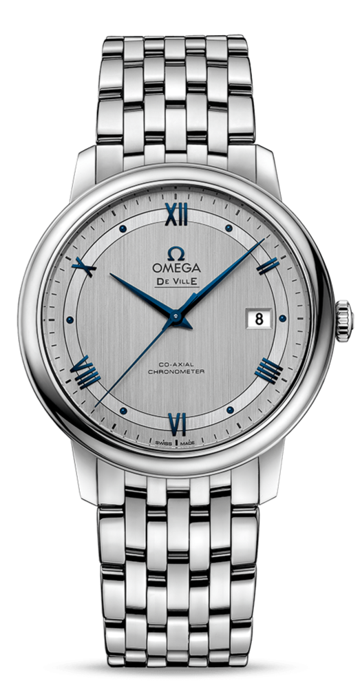  Shop Authentic Omega De Ville Prestige Co-Axial Grey Dial Silver Steel Strap Watch for Men - 424.10.40.20.06.002 - Luxxuri
