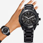  Shop Authentic Swarovski Dextera Chronograph Black Dial Black Steel Strap Watch for Women - 5641393 - Luxxuri