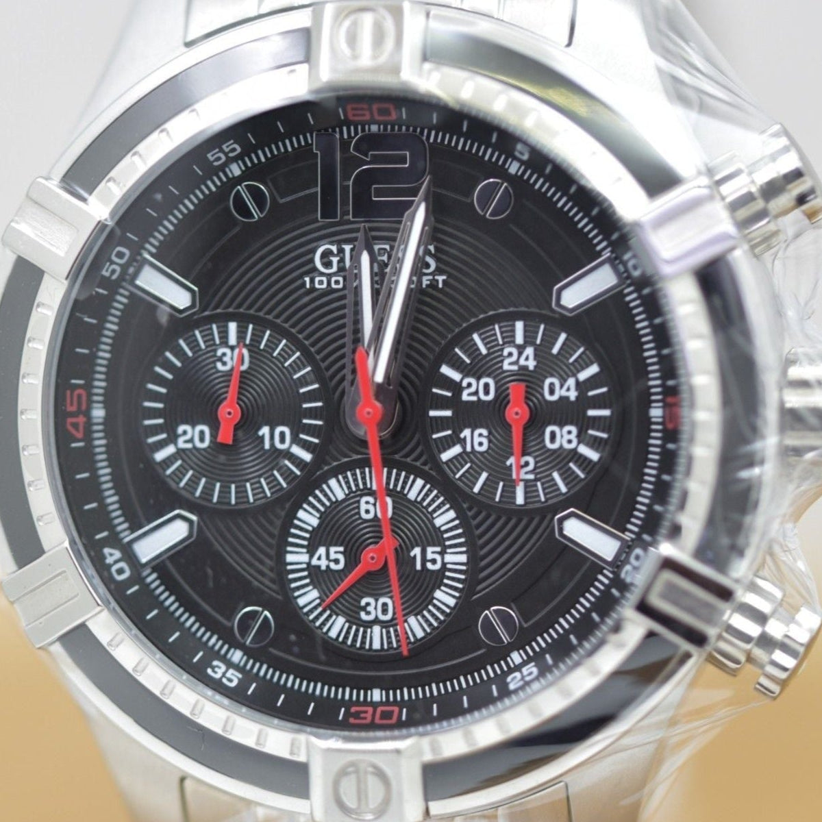 Shop Authentic Guess Circuit Chronograph Black Dial Silver Steel Strap Watch For Men - W0968G1 - Luxxuri