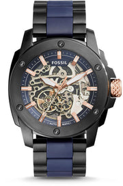  Shop Authentic Fossil Modern Machine Automatic Skeleton Blue Dial Two Tone Steel Strap Watch for Men - ME3133 - Luxxuri