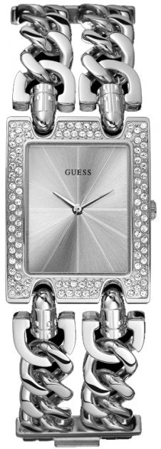  Shop Authentic Guess Mod Heavy Metal Diamonds Silver Dial Silver Steel Strap Watch for Women - W95088L1 - Luxxuri