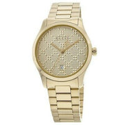  Shop Authentic Gucci G Timeless Gold Dial Gold Steel Strap Unisex Watch - YA126461 - Luxxuri