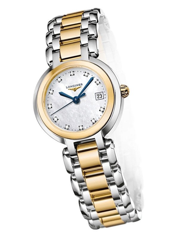  Shop Authentic Longines PrimaLuna Quartz Diamonds Mother of Pearl Dial Two Tone Steel Strap Watch for Women - L8.110.5.93.6 - Luxxuri