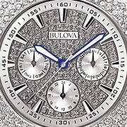 Shop Authentic Bulova Crystal Collection Phantom Silver Dial Silver Steel Strap Watch for Men - 96C002 - Luxxuri