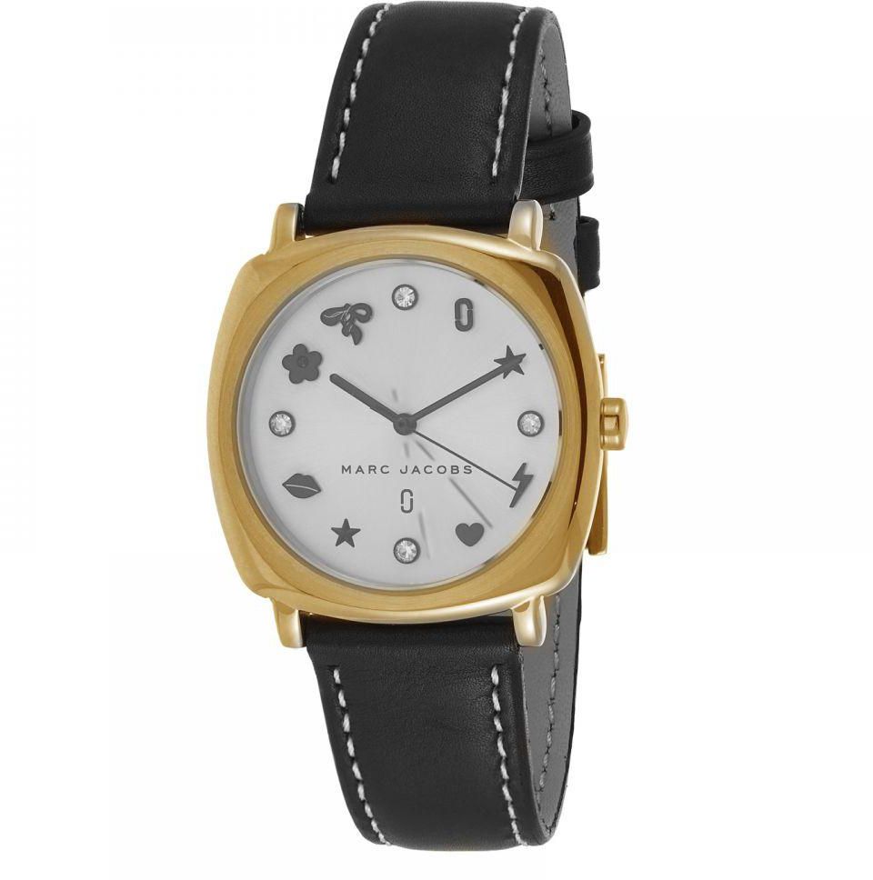  Shop Authentic Marc Jacobs Mandy White Dial Black Leather Strap Watch for Women - MJ1564 - Luxxuri