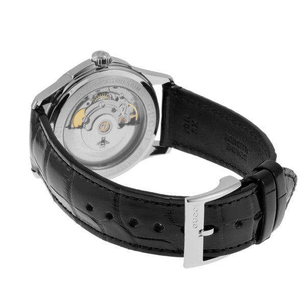  Shop Authentic Gucci G Timeless Automatic Silver Dial Black Leather Strap Unisex Watch - YA126468 - Luxxuri