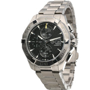  Shop Authentic Tag Heuer Aquaracer Automatic Chronograph Black Dial Silver Steel Strap Watch for Men - CAY2110.BA0927 - Luxxuri
