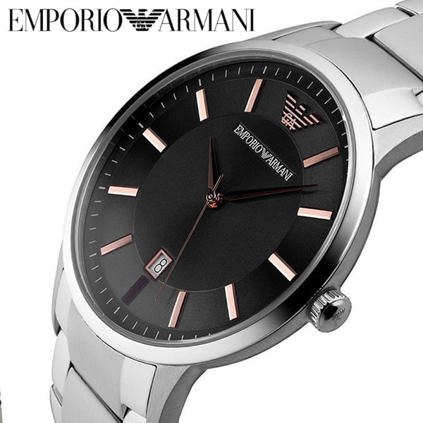  Shop Authentic Emporio Armani Renato Quartz Black Dial Silver Steel Strap Watch For Men - AR11179 - Luxxuri