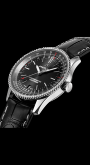  Shop Authentic Breitling Navitimer Automatic 38mm Black Dial Black Leather Strap Mens Watch - A17325241B1P1 - Luxxuri
