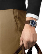  Shop Authentic Tissot Gentlemen Powermatic 80 Silicium Blue Dial Brown Leather Strap Watch For Men - T127.407.16.041.00 - Luxxuri