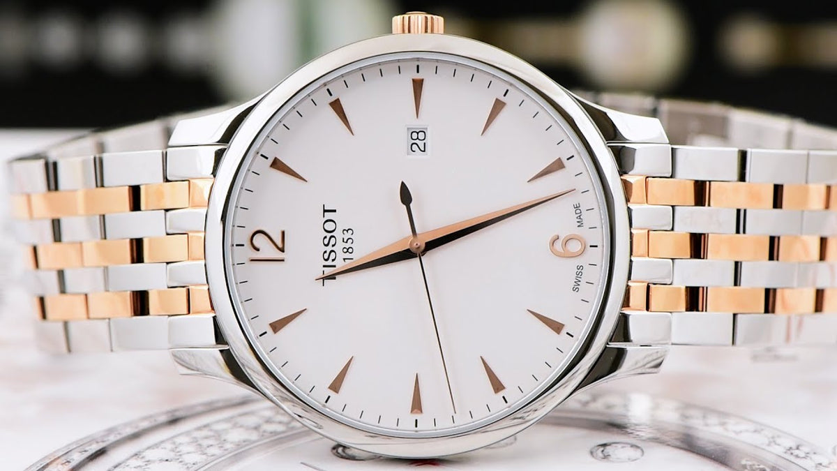  Shop Authentic Tissot T Classic Tradition White Dial Two Tone Mesh Bracelet Watch For Men - T063.610.22.037.01 - Luxxuri